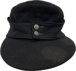 WWII GERMAN TANK CREW PANZER BLACK WOOL M43 FIELD CAP