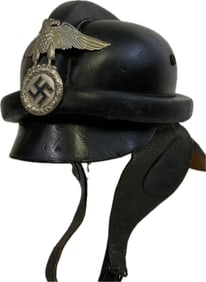 GERMANY THIRD REICH NSKK LEATHER MOTORCYCLE CRUSH HELMET