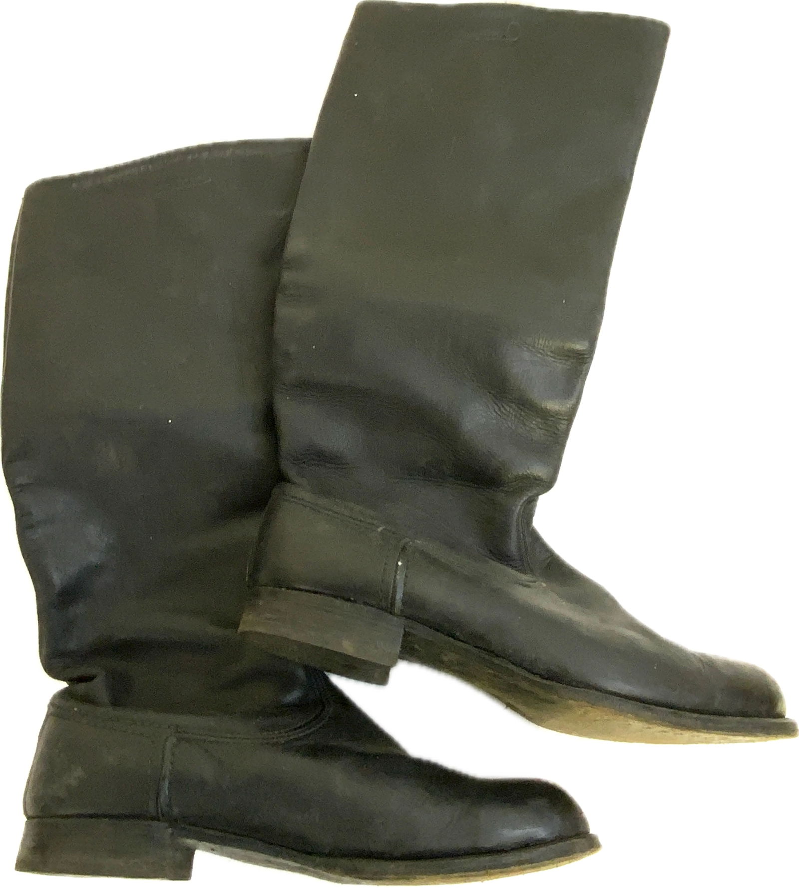 VINTAGE RUSSIAN MILITARY OFFICERS BLACK LEATHER BOOTS (1 of 8)