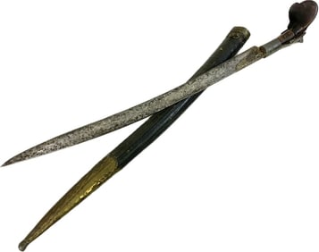ANTIQUE OTTOMAN TURKISH YATAGAN SHORT SWORD