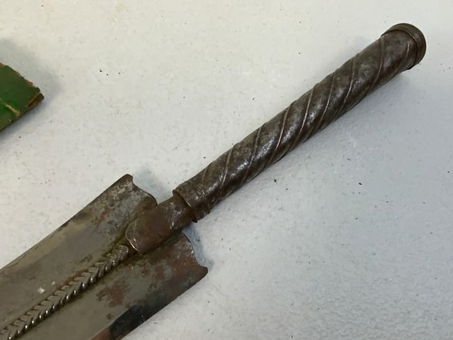ANTIQUE ISLAMIC PERSIAN DAGGER TYPE SPEAR HEAD WITH SHEET - 6