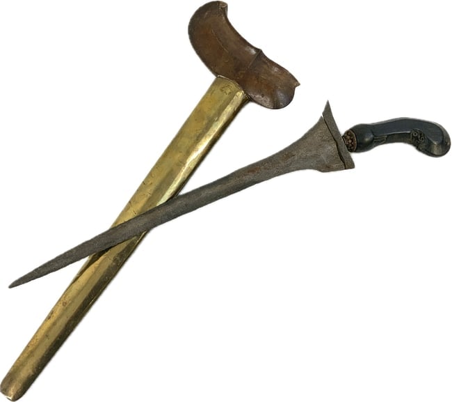 ANTIQUE JAVA INDONESIAN KERIS SHORT SWORD DAGGER (1 of 8)