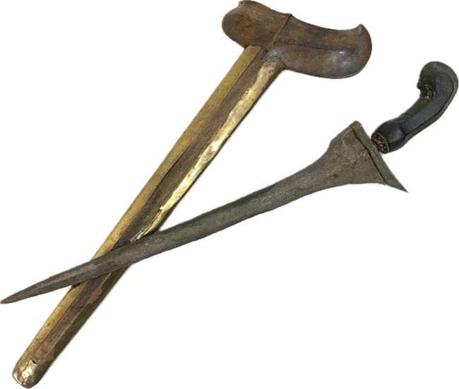 ANTIQUE JAVA INDONESIAN KERIS SHORT SWORD DAGGER - 4