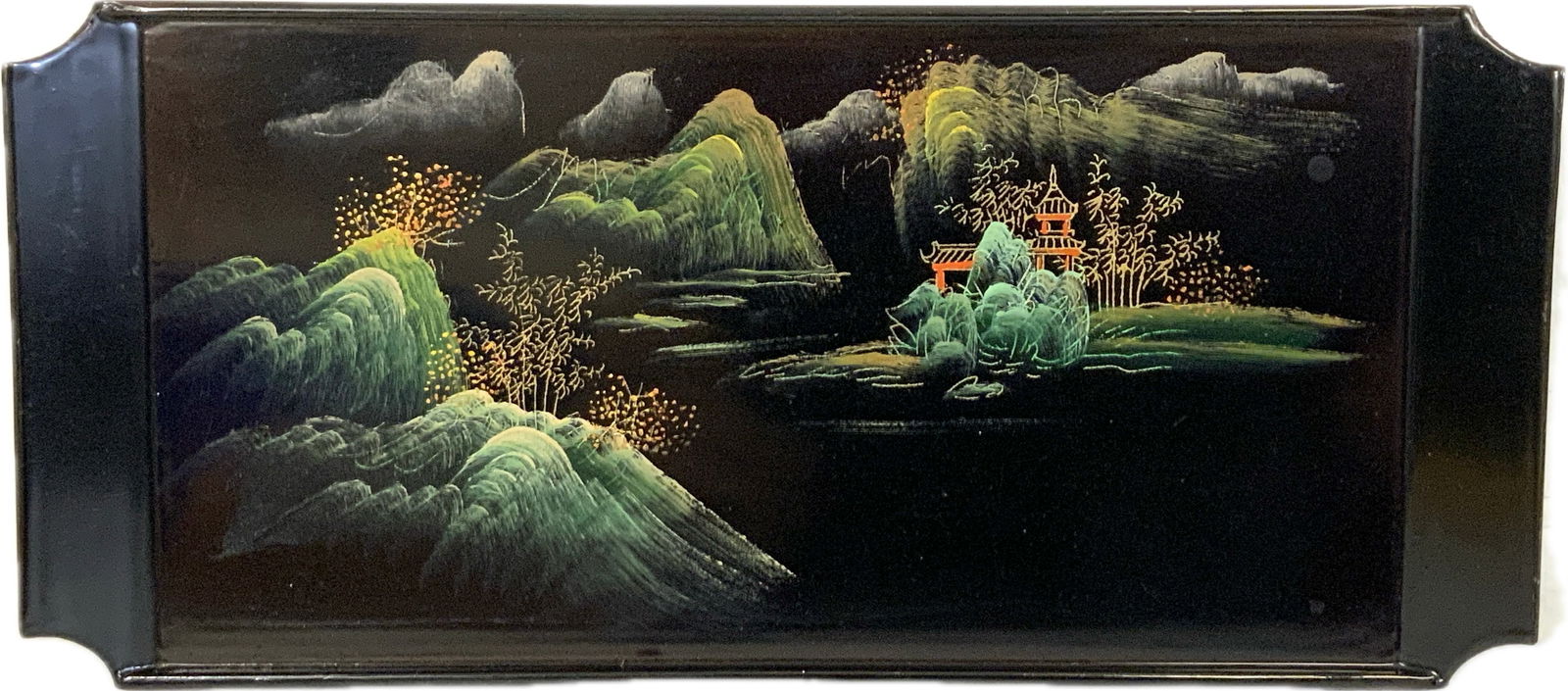 ANTIQUE ASIAN JAPANESE LACQUER TRAY HAND PAINTED (1 of 6)