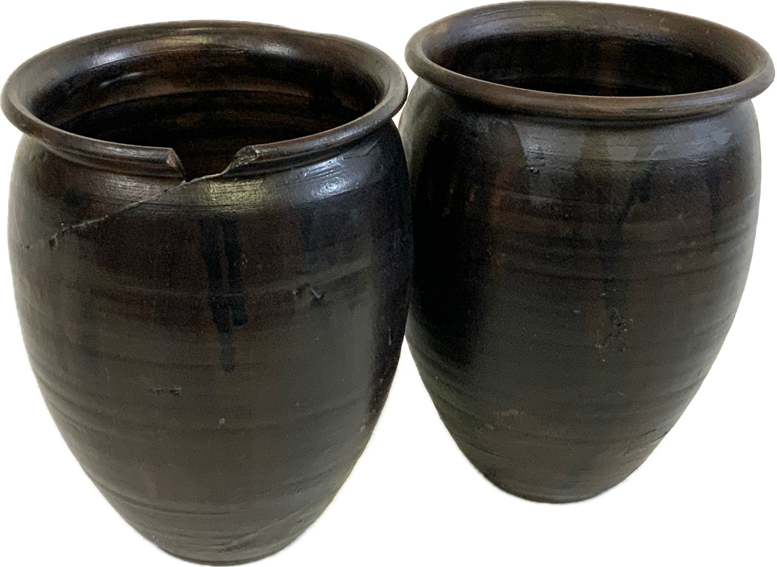 GROUP OF 2 ANTIQUE OLIVE STORAGE JARS (1 of 6)