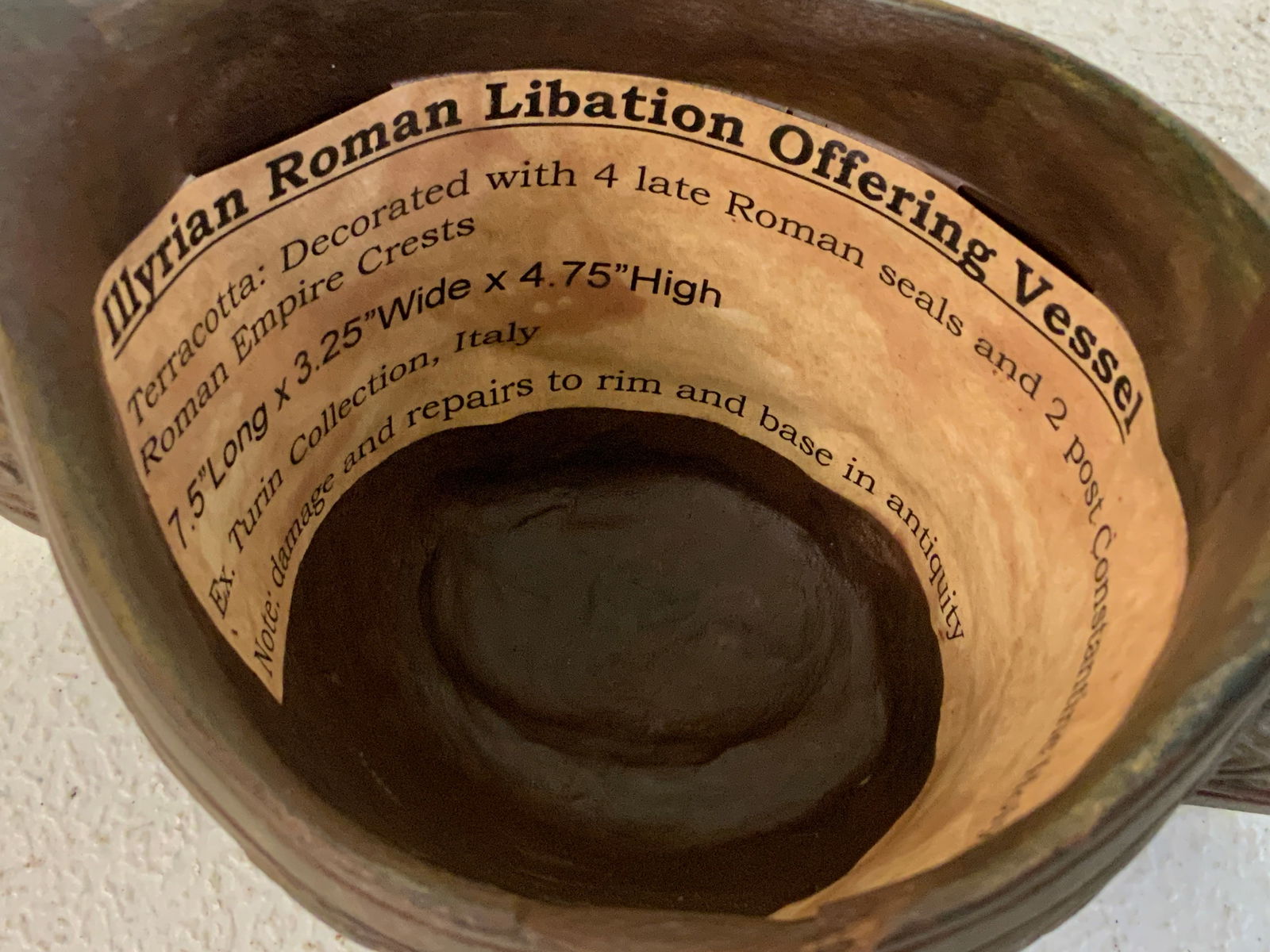 ILLYRIAN ROMAN LIBATION OFFERING VESSEL - 8