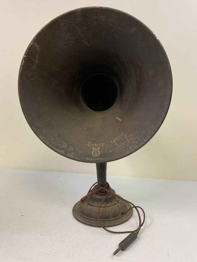 ANTIQUE 1920'S TOWER MEISTERSINGER GOOSENECK HORN RADIO SPEAKER (1 of 6)