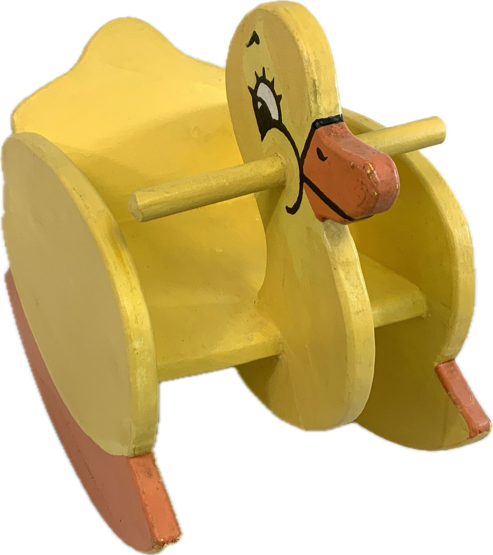 VINTAGE FOLK ART WOOD DUCK BABY ROCKER (1 of 6)