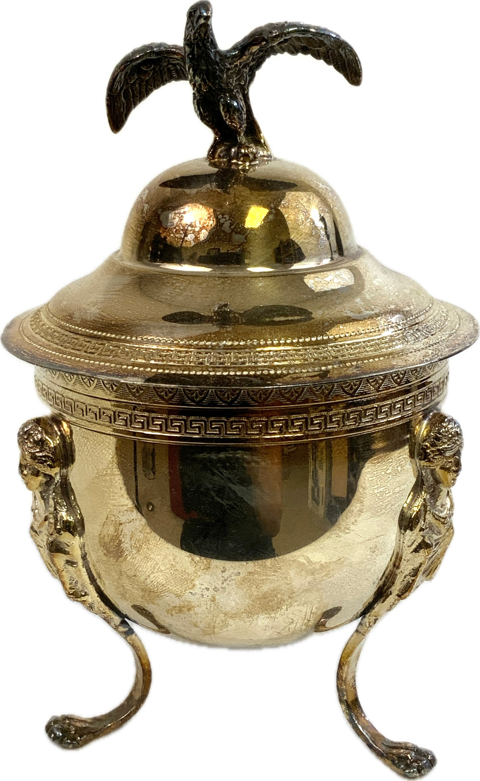 VINTAGE GERMAN 935 SILVER DECORATED BOWL WITH LID (1 of 8)