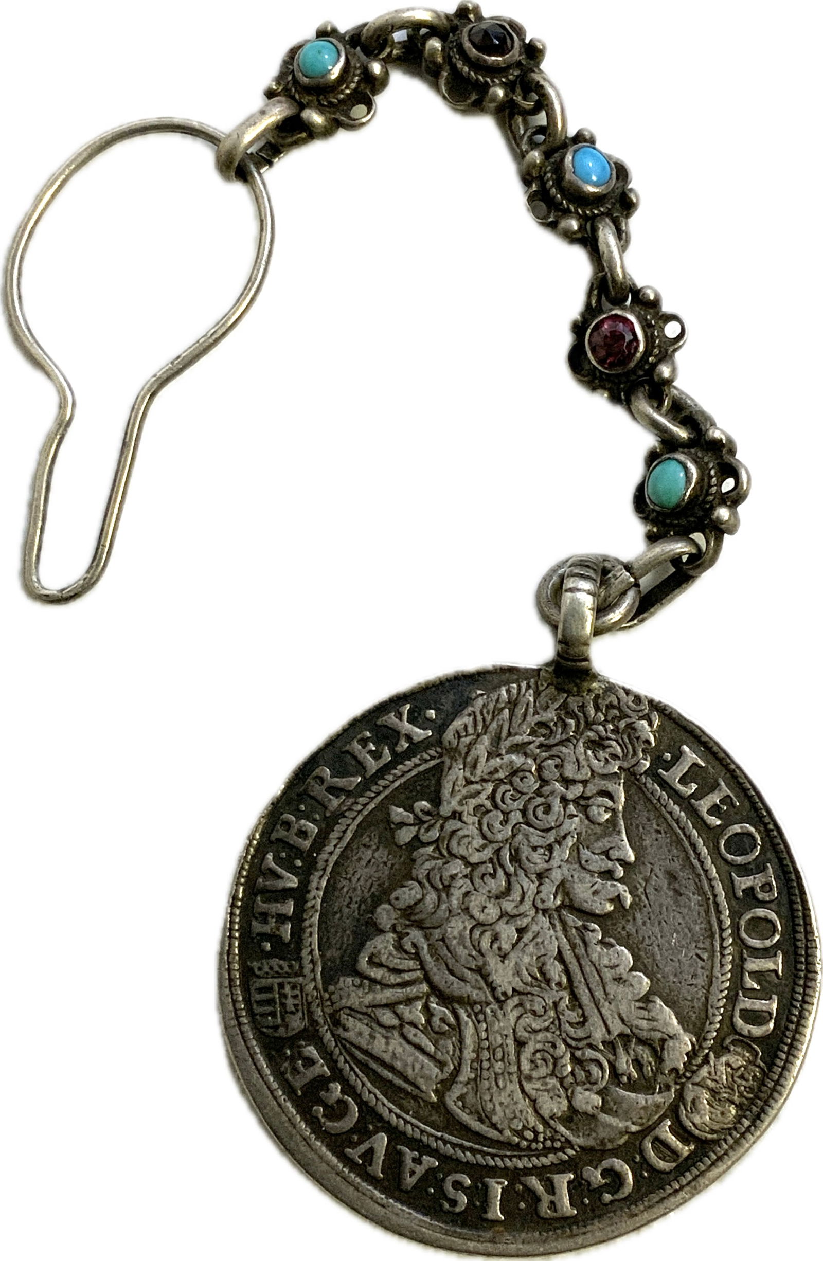 AUSTRIA KING LEOPOLD 1699 SILVER TALER PENDANT (1 of 2)