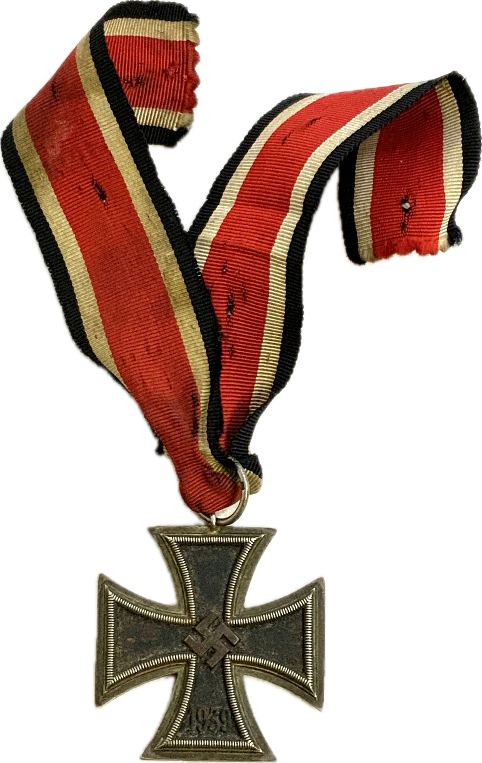 GERMANY WWII 1939 IRON CROSS 2nd CLASS: GERMANY WWI 1939 IRON CROSS 2nd CLASS. VERY GOOD CONDITION WITH ORIGINAL RIBBON. MAKER MARKED ON THE MEDAL LOOP.