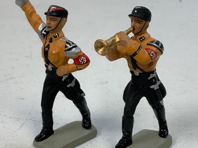 GERMAN NAZI PERIOD LINEOL / ELASTOLIN TOY SOLDIERS SS MUSICIANS (1 of 3)
