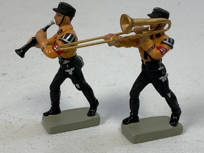 GERMAN NAZI PERIOD LINEOL / ELASTOLIN TOY SOLDIERS SS MUSICIANS (1 of 2)