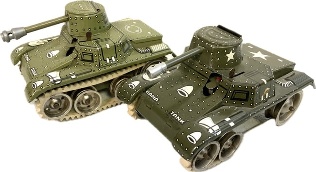 VINTAGE TIN TOY GAMA TANK WEST GERMAN MADE LOT OF (1 of 8)