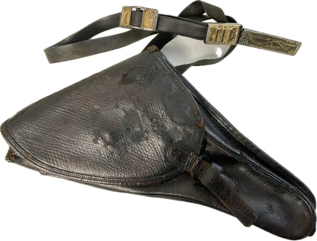 ANTIQUE WWI IMPERIAL RUSSIAN COSSACK HOLSTER WITH SILVER DECORATED STRAP (1 of 5)