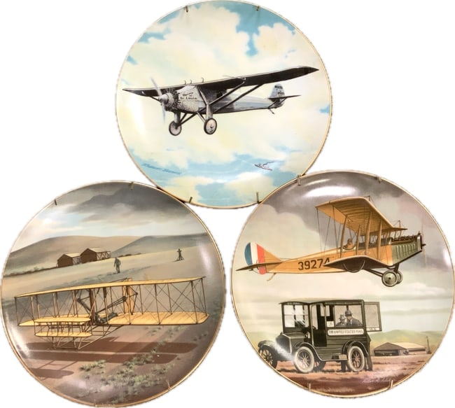 AMERICAN EARLY AVIATION PORCELAIN PLATES (1 of 3)
