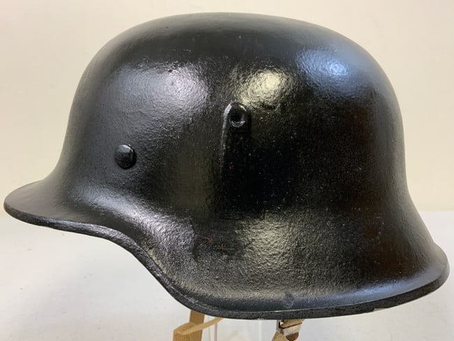 VINTAGE GERMAN STYLE BLACK MOTORCYCLE HELMET (1 of 7)