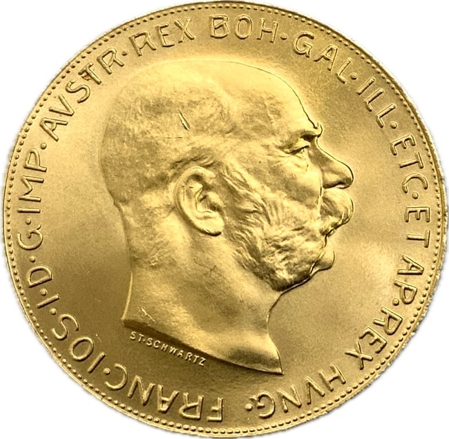 AUSTRIA 1915 FRANZ JOSEPH I 100 CORONA LARGE GOLD COIN (1 of 4)
