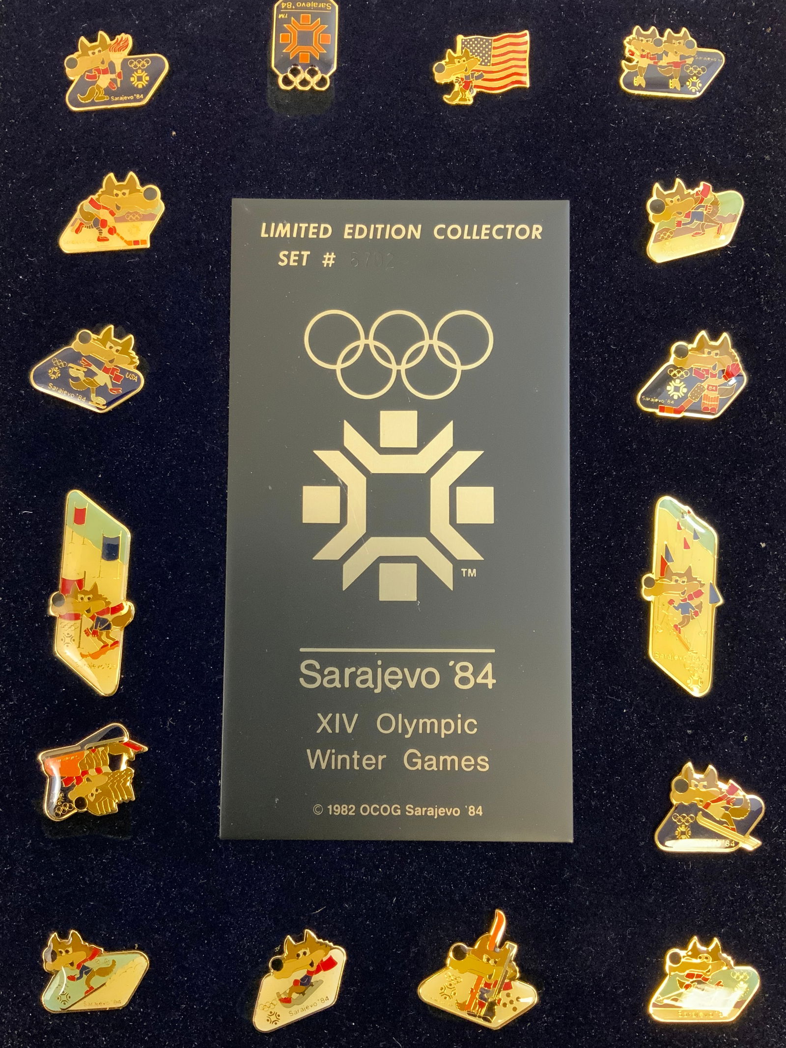 1984 WINTER OLYMPICS SARAJEVO SET OF PINS FRAMED (1 of 2)