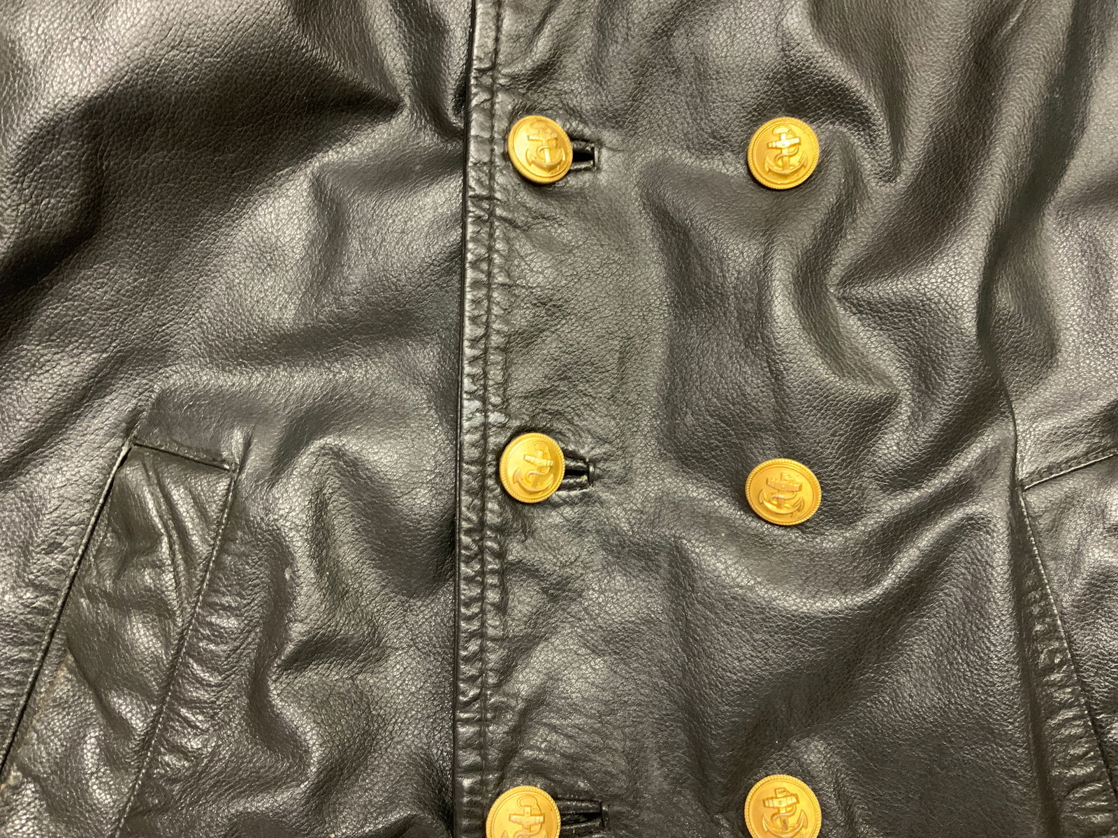 GERMAN NAVY BLACK LEATHER JACKET - 4