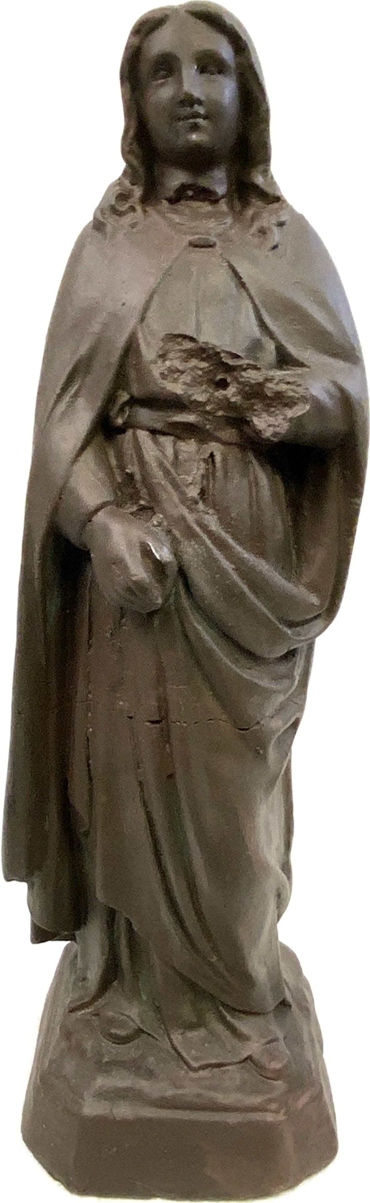 ITALY ANTIQUE TERRACOTTA VIRGIN MARY STATUE (1 of 7)
