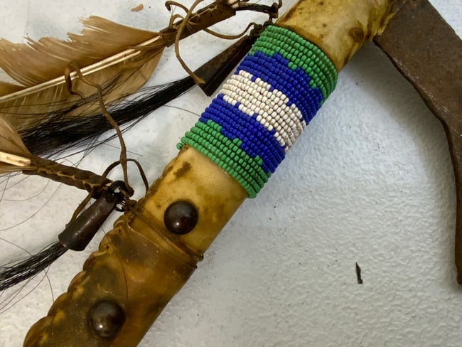 NATIVE AMERICAN ANTIQUE WAR AXE TOMAGAWK - 6