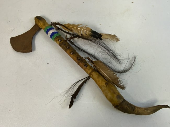 NATIVE AMERICAN ANTIQUE WAR AXE TOMAGAWK - 7