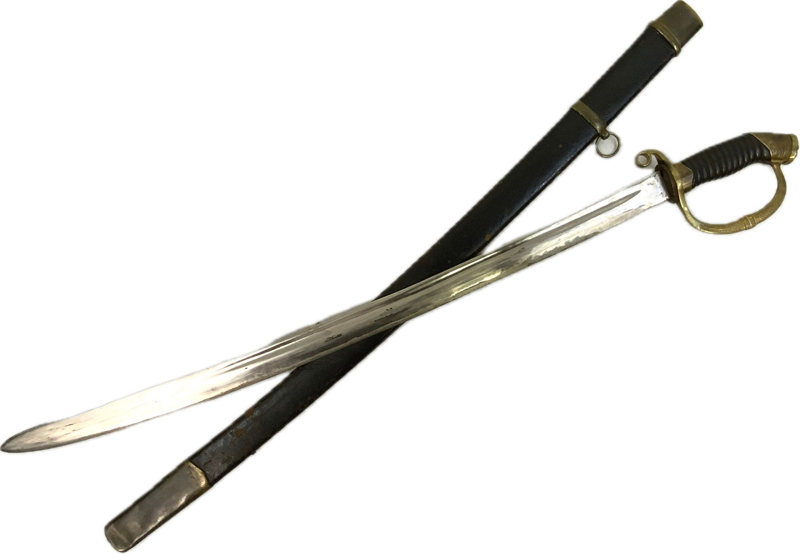 IMPERIAL RUSSIAN OFFICER SWORD: IMPERIAL RUSSIAN OFFICER SWORD. NICE CONDITION SWORD WITH BRASS FITTINGS FEATURING NICHOLAS II CYPHER . PLANE BLADE IN BRIGHT AND RUST FREE. 38" LONG WITH 31 1/2" LONG BLADE.