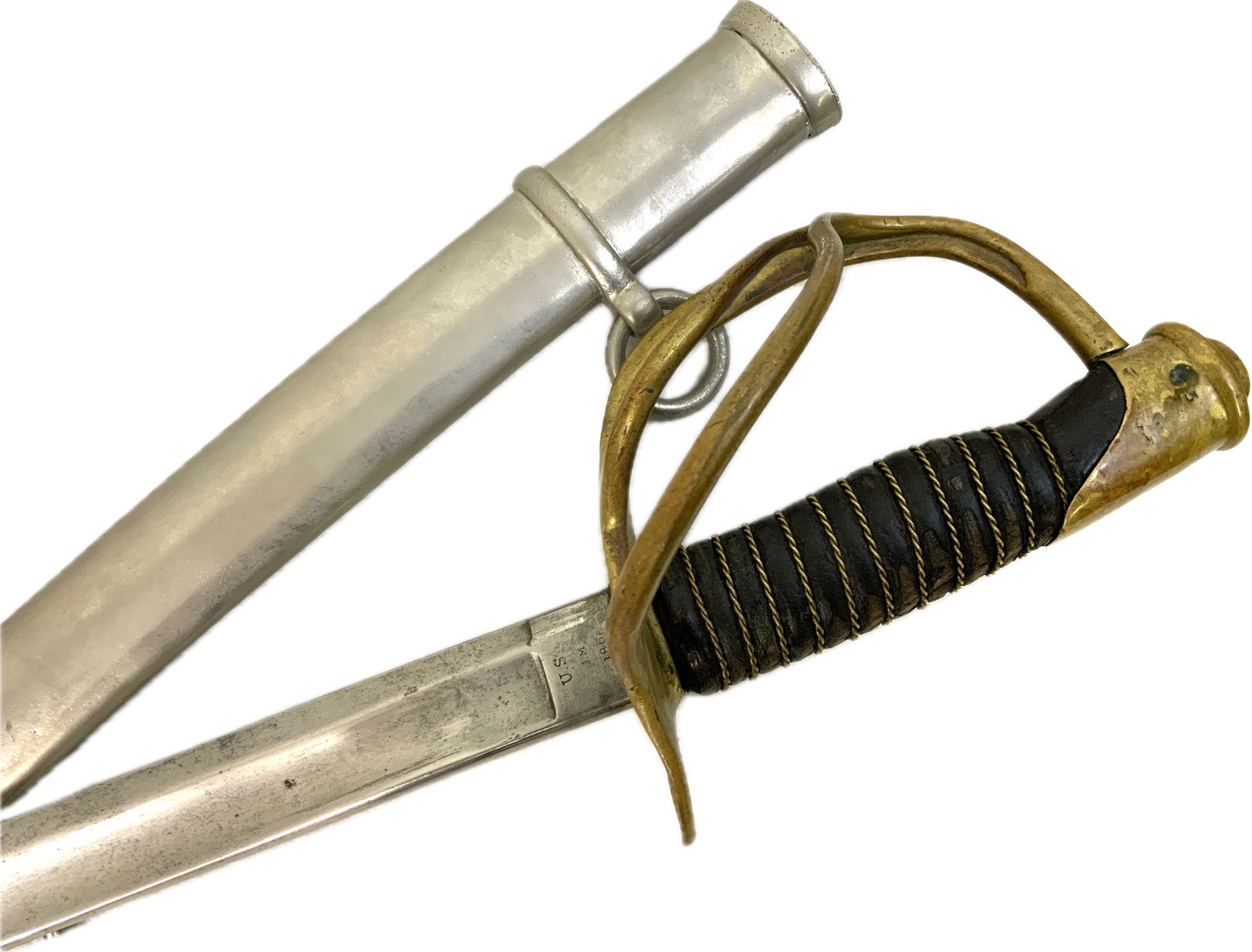 US CIVIL WAR MANSFIELD & LAMB M1860 CAVALRY SABER AND SCABBARD DATED 1864: US CIVIL WAR MANSFIELD & LAMB M1860 CAVALRY SABER AND SCABBARD DATED 1864. VERY NICE AND CLEAN EXAMPLE. MANSFIELD & LAMB SABER THE TYPE ISSUED TO FEDERAL CAVALRY MAN DURING AMERICAN CIVIL WAR.MARKED U