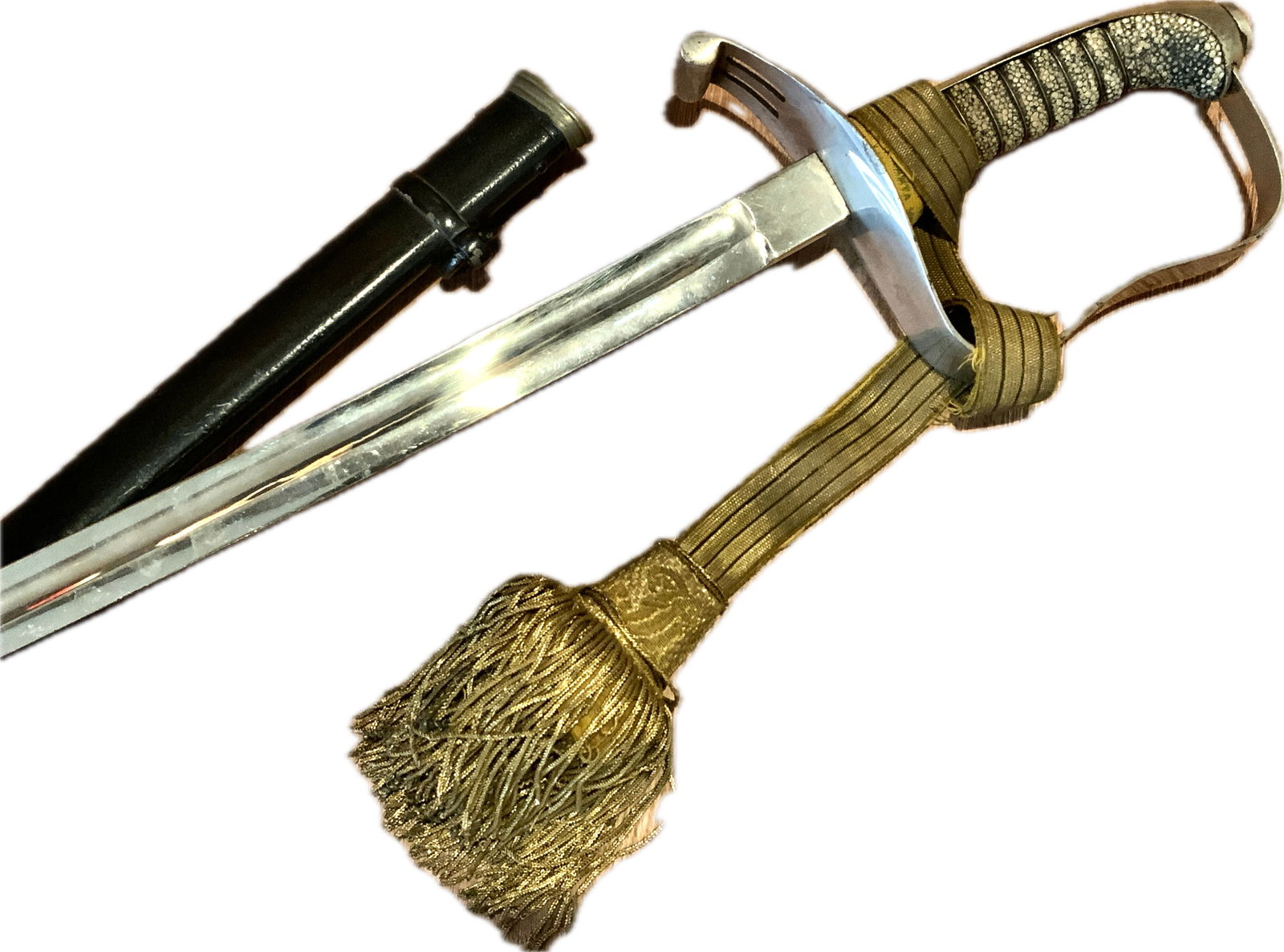 ANTIQUE AUSTRIA HUNGARY M 1861 OFFICER SWORD AUSTRO-HUNGARIAN EMPIRE: ANTIQUE AUSTRIA HUNGARY M 1861 OFFICER SWORD. AUSTRO-HUNGARIAN EMPIRE PRODUCED SWORD. OVERALL GREAT CONDITION COMPLETE WITH ORIGINAL SWORD KNOT. 38" LONG WITH 30" LONG BLADE.
