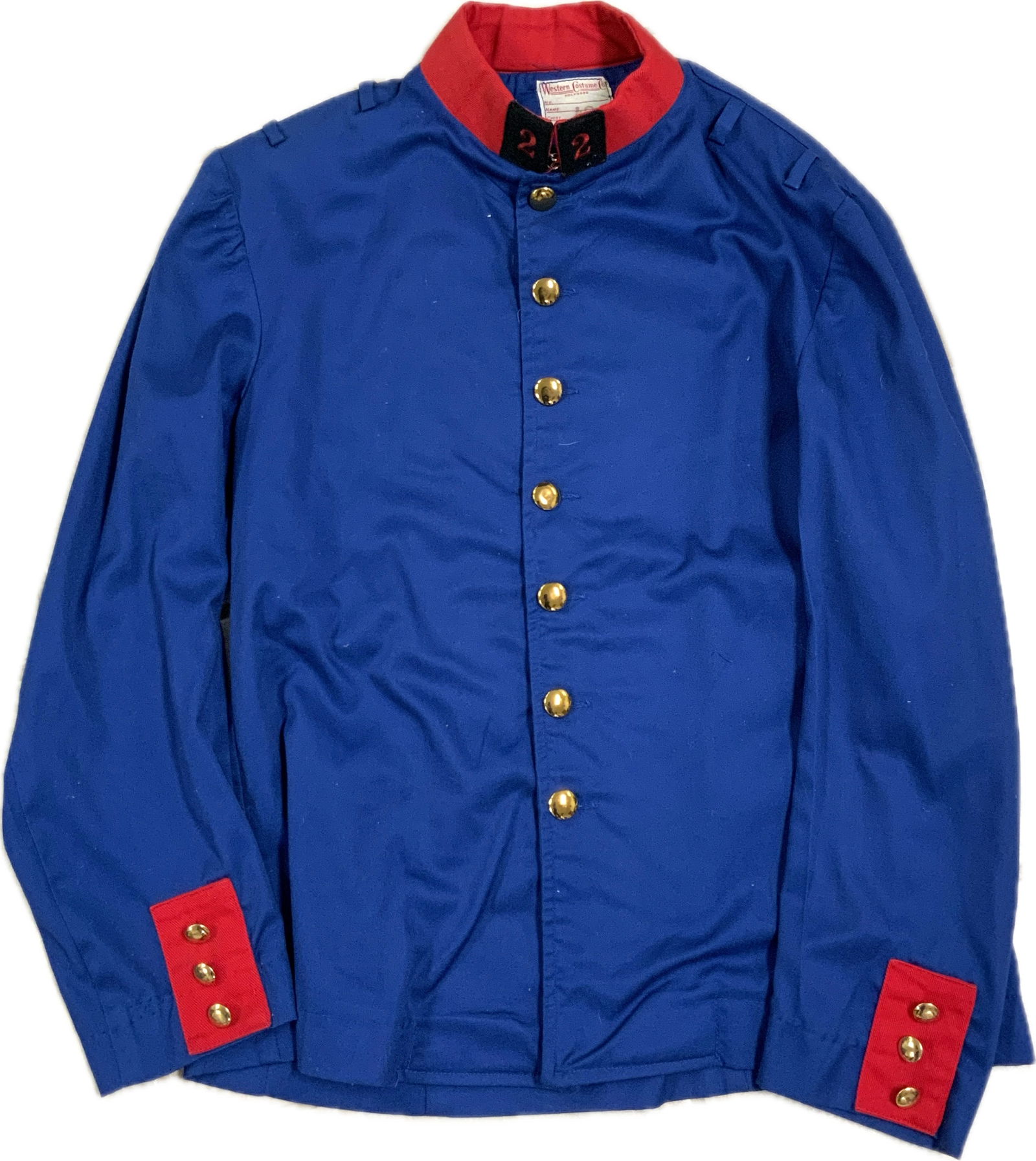 WWI FRENCH ARMY BLUE UNIFORM TUNIC: WWI FRENCH ARMY BLUE UNIFORM TUNIC. WESTERN COSTUME CO. HOLYWOOD TAG. GREAT CONDITION.