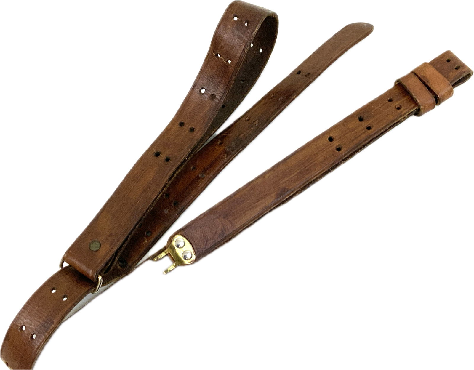 US BROWN LEATHER RIFLE SLING (1 of 2)