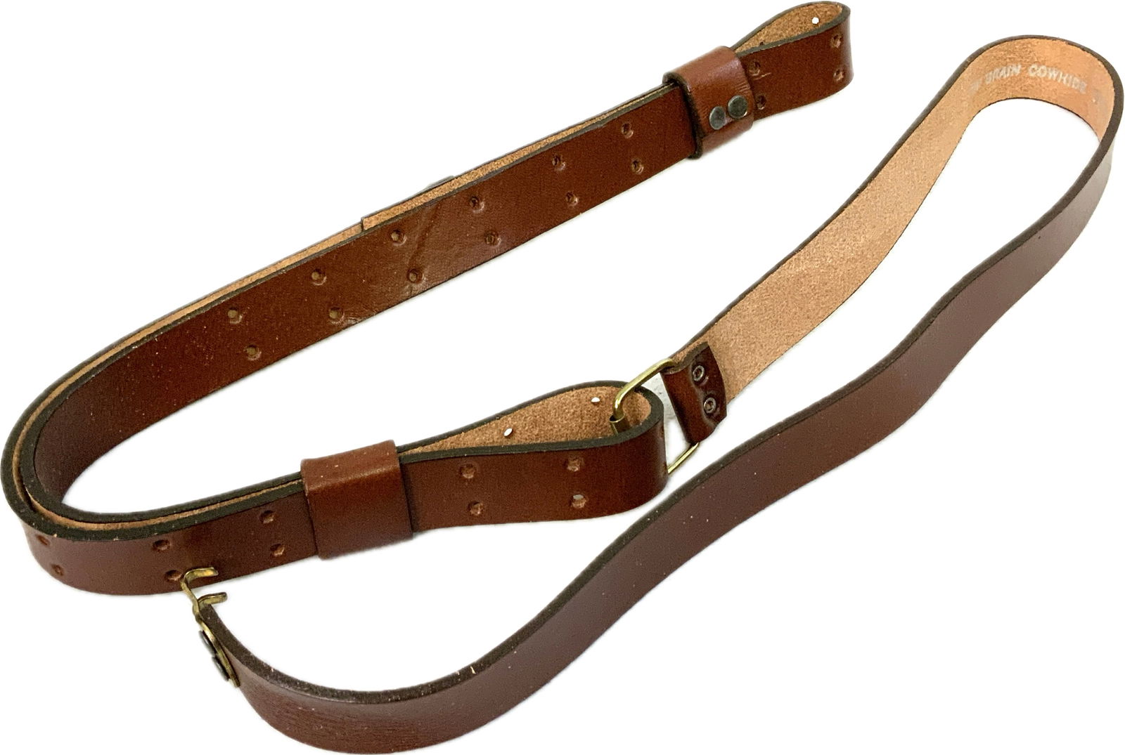 US BROWN LEATHER RIFLE SLING (1 of 2)