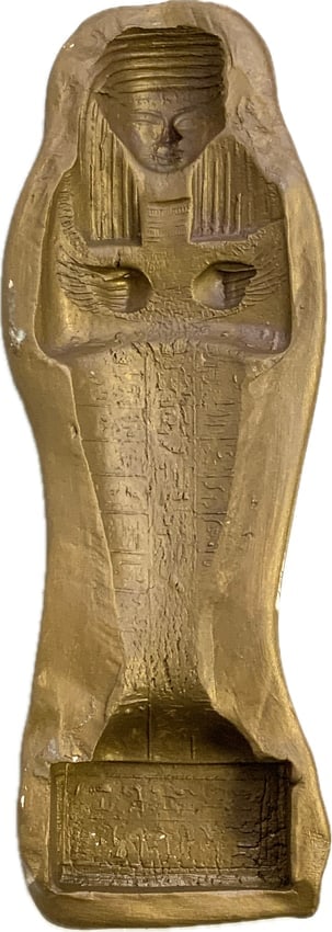 ANTIQUE EGYPTIAN IMPRESSION: ANTIQUE EGYPTIAN IMPRESSION.1884. 9 X 3 1/2 SIZE. EX. TURIN COLLECTION,ITALY.EX.ARTHUR EVANS ESTATE. FROM DR. PAUL D LYNN COLLECTION.