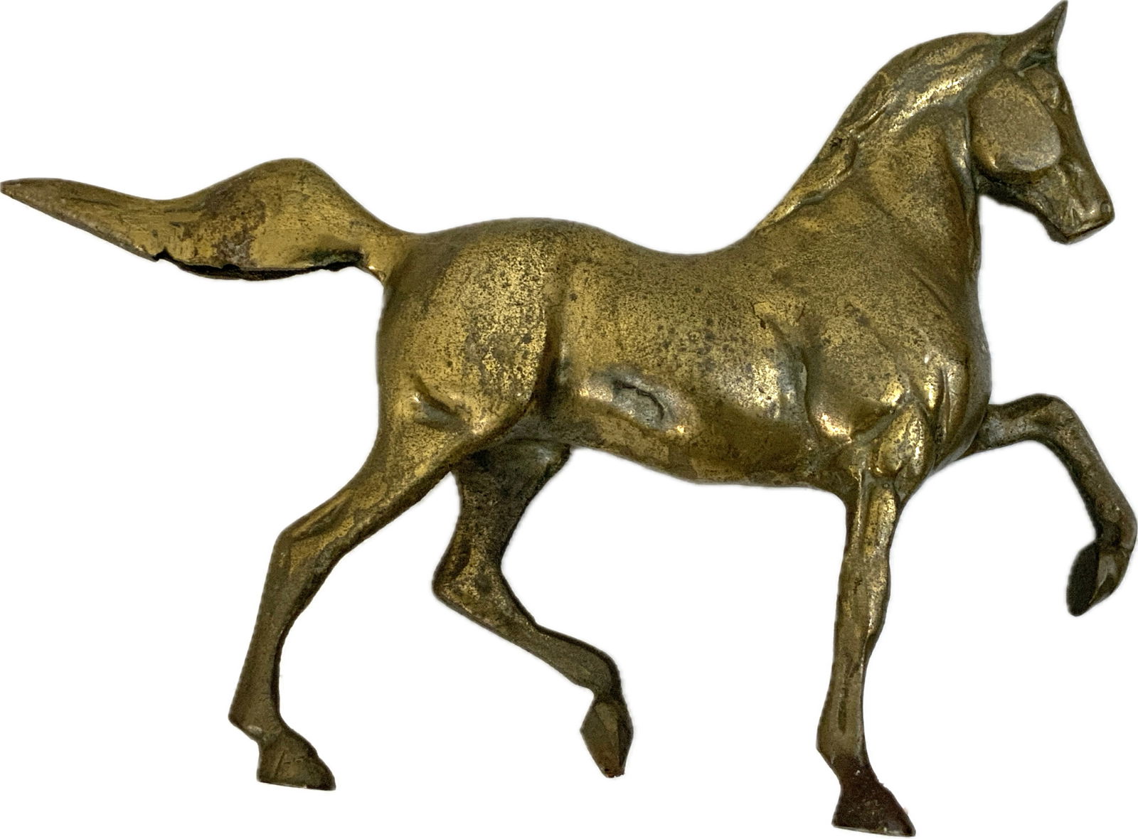 ANTIQUE BRONZE HORSE: ANTIQUE BRONZE HORSE. 10 X 8 SIZE. FROM DR. PAUL D LYNN COLLECTION.