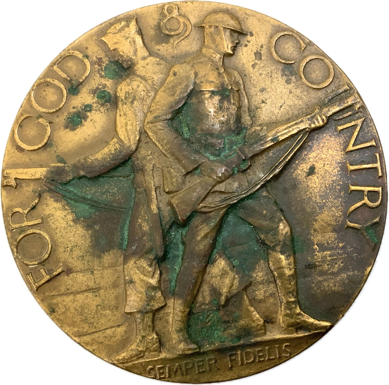 USA LARGE BRONZE 1922 AMERICAN LEGION SCHOOL AWARD MEDAL: USA LARGE BRONZE 1922 AMERICAN LEGION SCHOOL AWARD MEDAL. 3" DIAM.