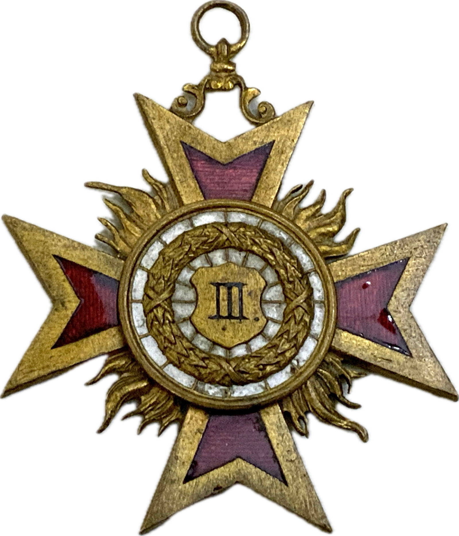 GERMANY ANTIQUE GERMAN LARGE SHOOTING AWARD MEDAL: GERMANY ANTIQUE GERMAN LARGE SHOOTING AWARD MEDAL. BRASS, ENAMELS. LARGE SIZE 2 1/4" X 3".