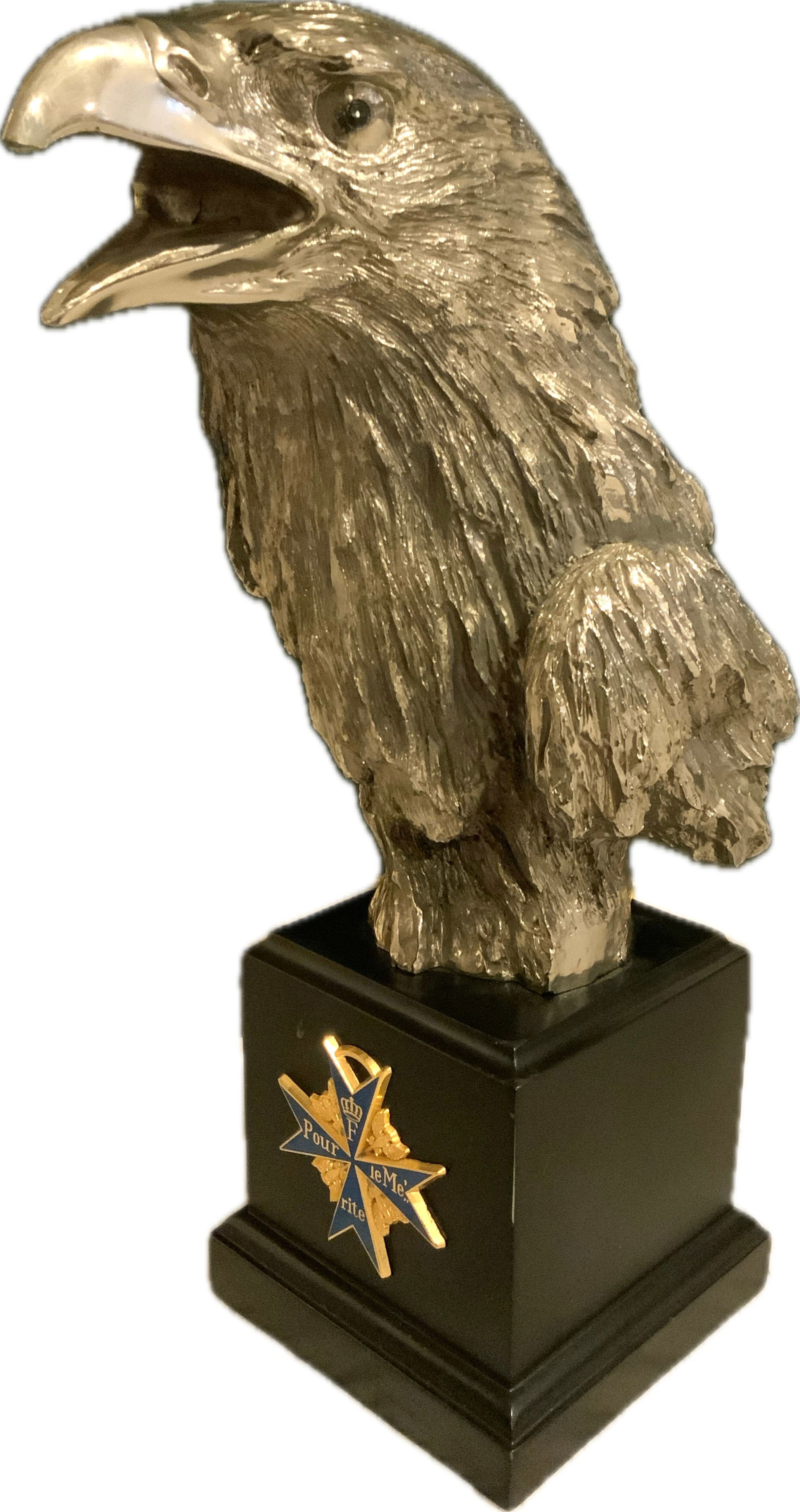 GERMAN AIRFORCE AWARD EAGLE STATUE WITH POUR LE MERITE " BLUE MAX"AWARD PLAQUE (1 of 9)