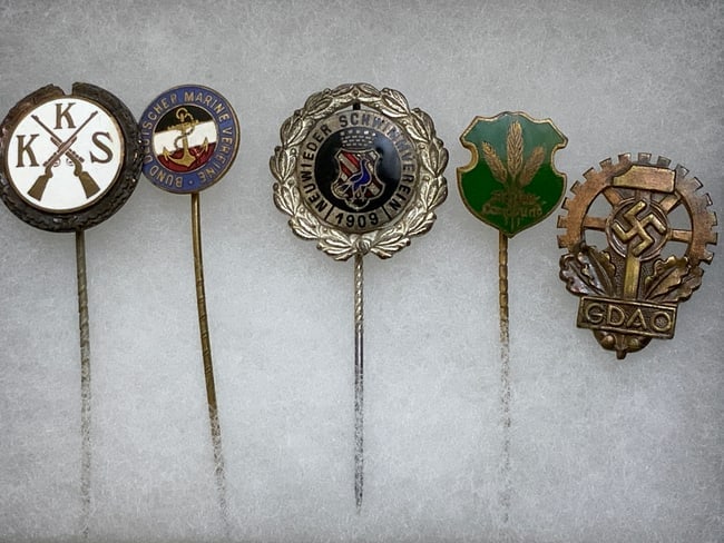 GERMANY THIRD REICH MINIATURE BADGES STICKPINS: GERMANY THIRD REICH MINIATURE BADGES STICKPINS . NICE LOT OF 5