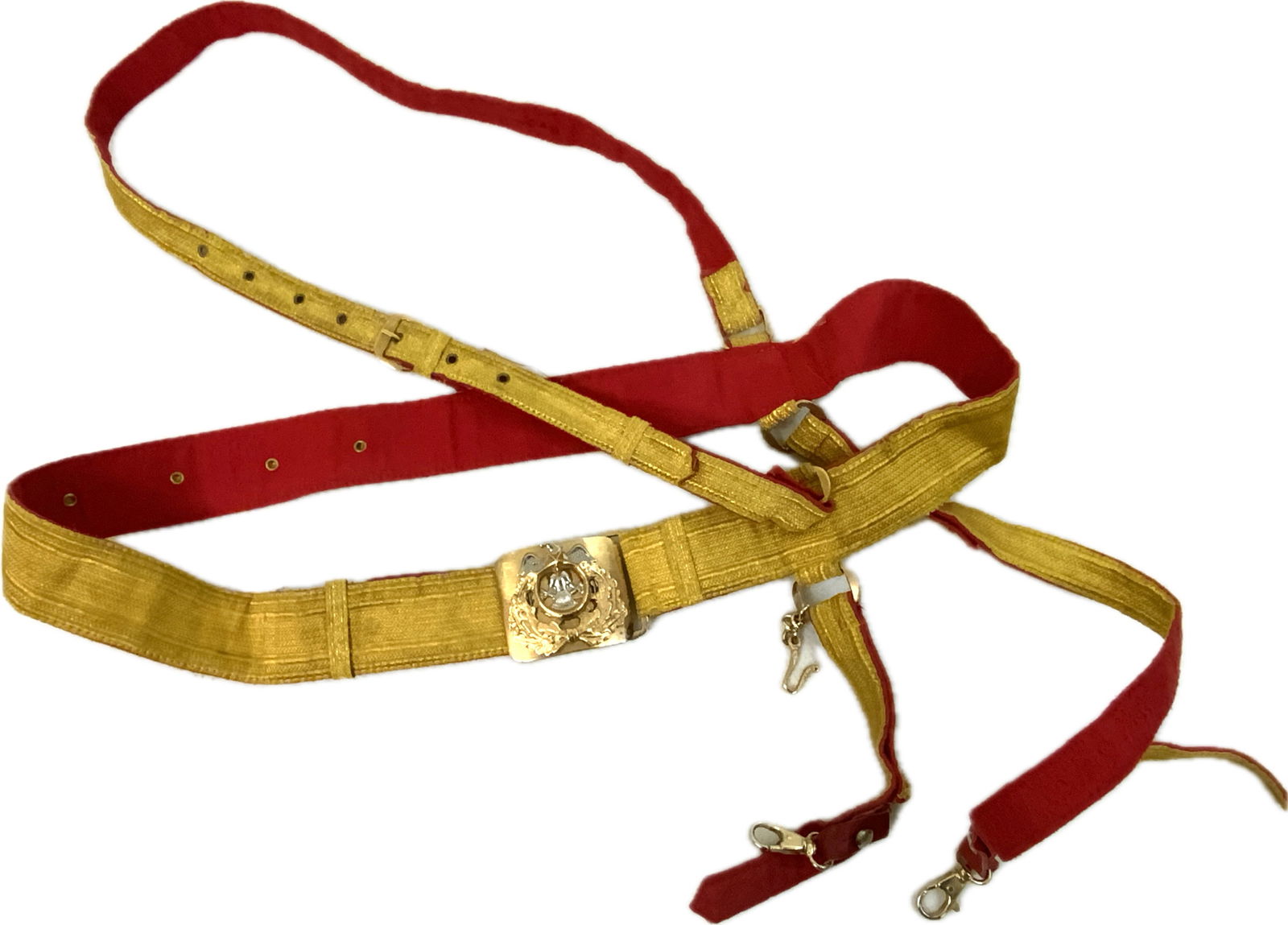 TURKEY TURKISH AVIATION OFFICERS DRESS BELT WITH BUCKLE AND STRAPS: TURKEY TURKISH AVIATION OFFICERS DRESS BELT WITH BUCKLE AND STRAPS