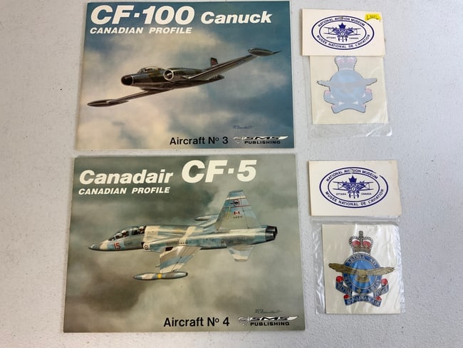 ROYAL CANADIAN AIR FORCE EPHEMERA: ROYAL CANADIAN AIR FORCE EPHEMERA. BOOKS AND STICKERS FROM NATIONAL AVIATION MUSEUM