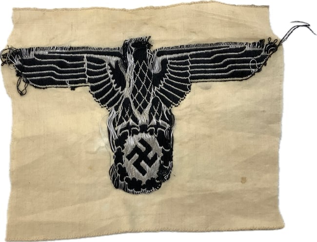 GERMANY THIRD REICH RARE LARGE SS EAGLE EMBROIDERED PATCH - 2