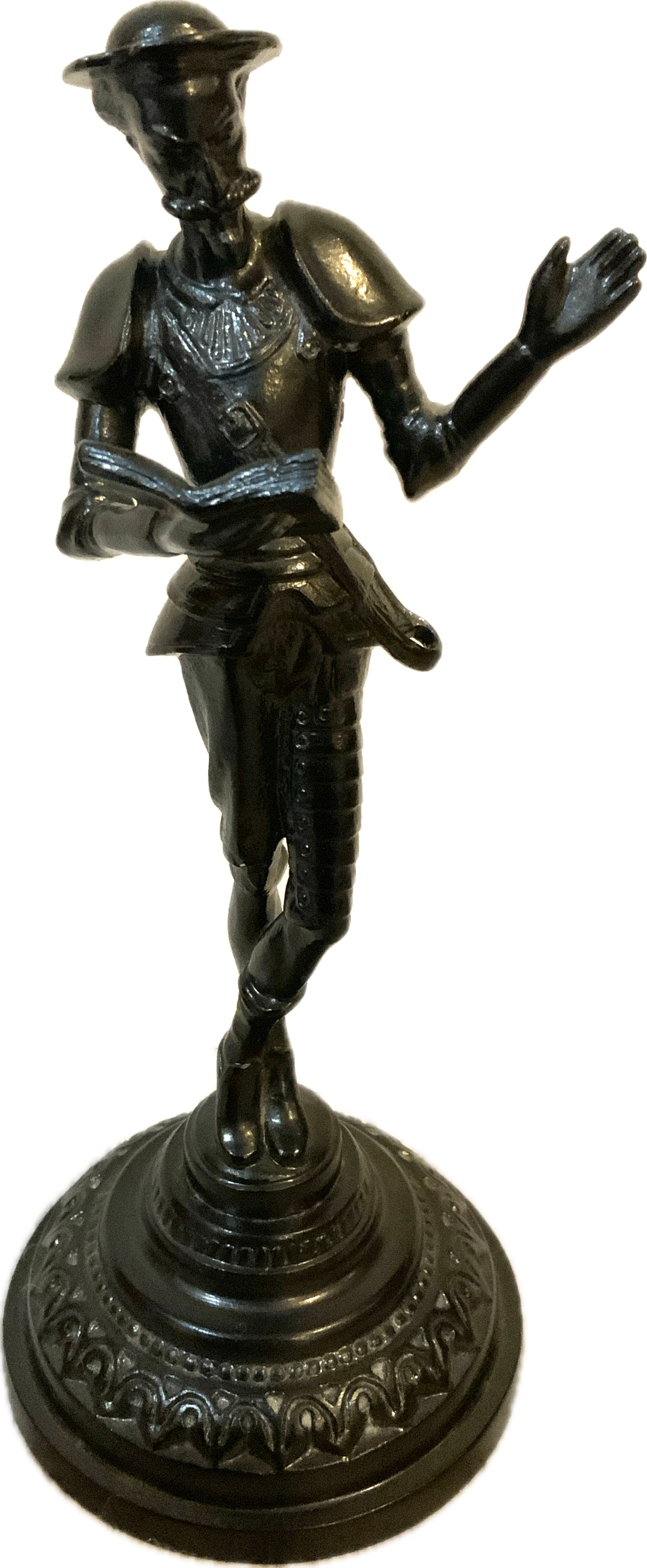 USSR VINTAGE METAL ARTWORK DON QUIXOTE STATUETTE: USSR VINTAGE METAL ARTWORK DON QUIXOTE STATUETTE. 8" TALL. GREAT CONDITION. MARKED AND DATED 1969.