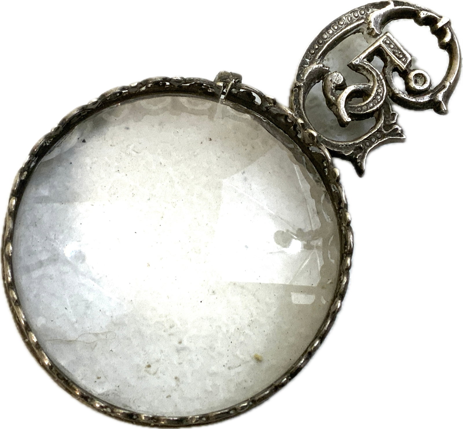 ANTIQUE 800 SILVER DECORATED MAGNIFYING GLASS (1 of 6)