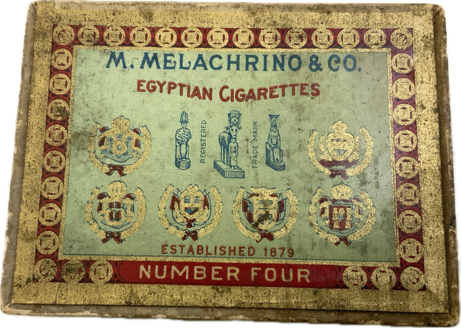 ANTIQUE M.MELACHRINO & CO. EGYPTIAN CIGARETTES BOX (1 of 5)