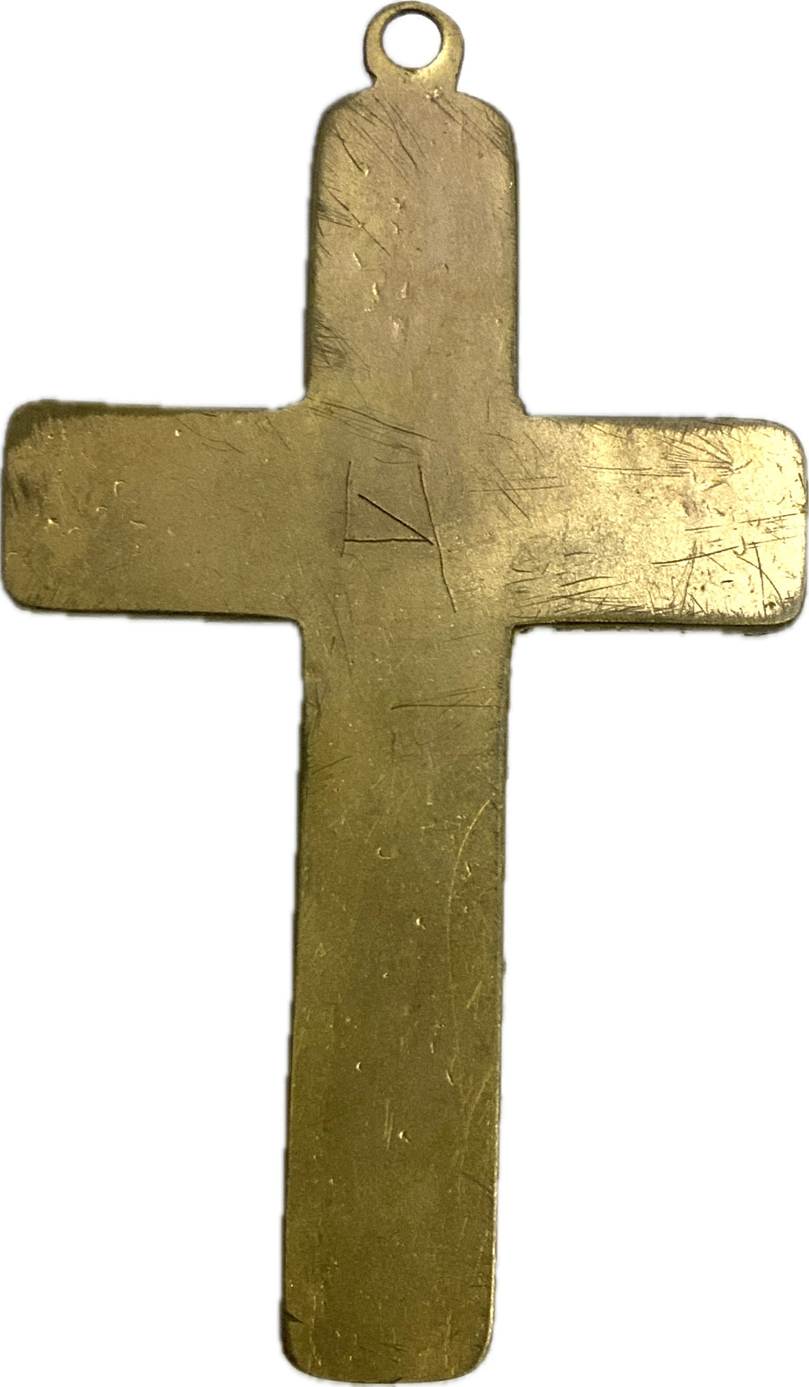 ANTIQUE ENAMELED GILDED BRASS CROSS - 2