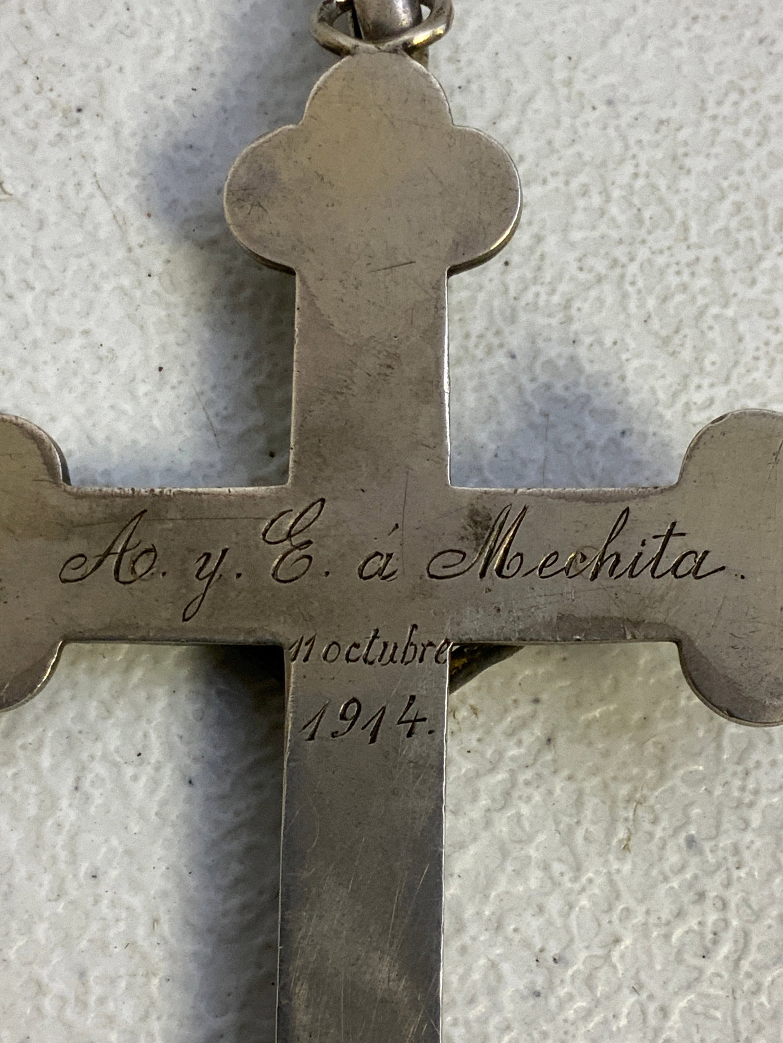 WWI LARGE SILVER CHAPLAIN CROSS - 5