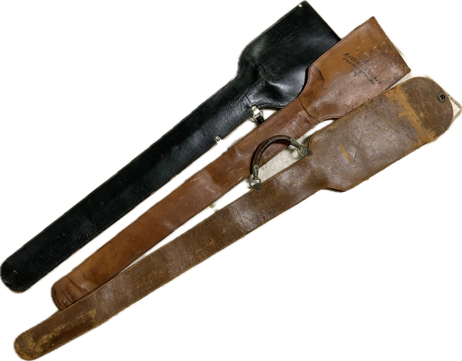 ANTIQUE US LEATHER SWORD CASES - 3
