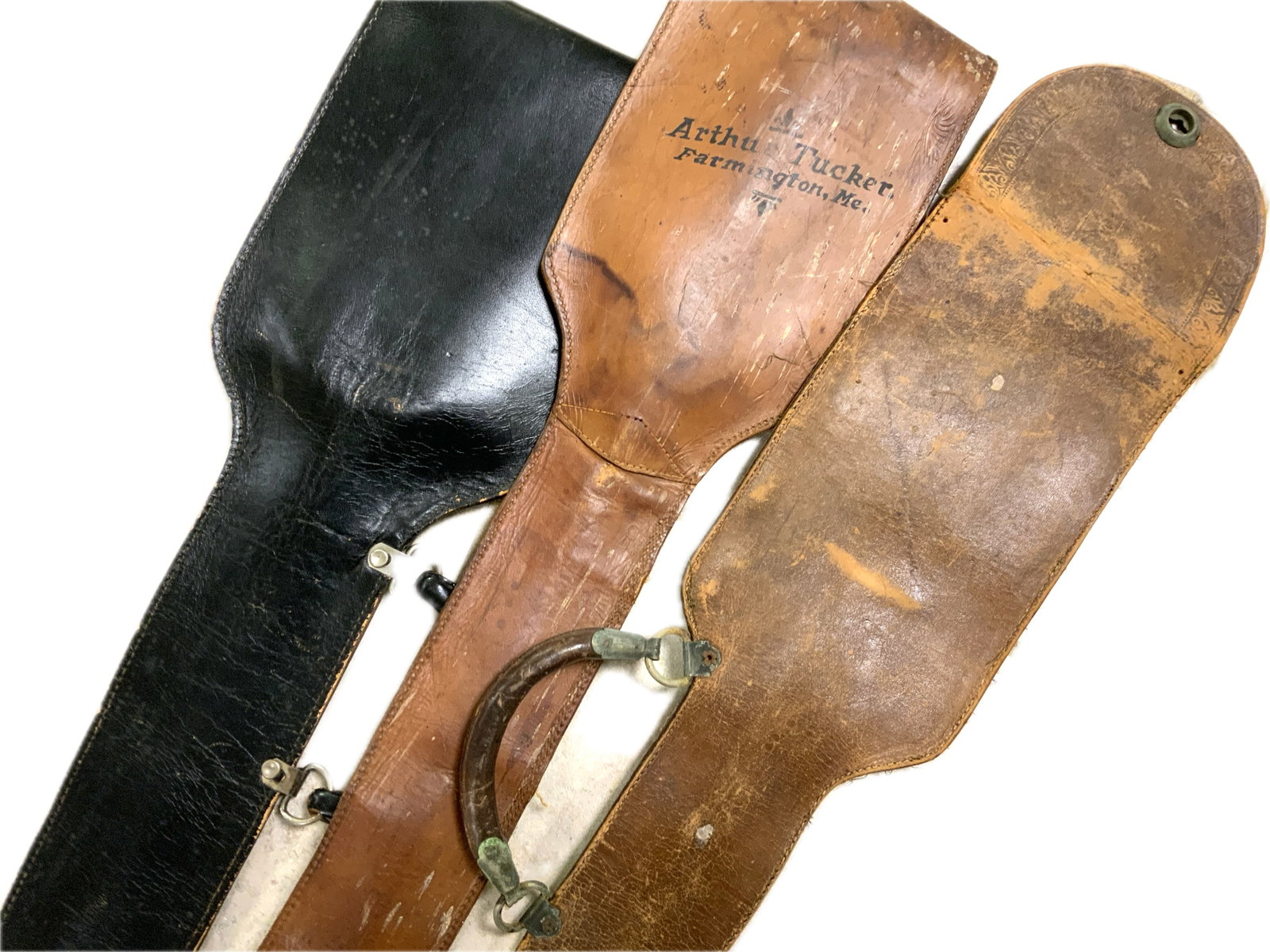 ANTIQUE US LEATHER SWORD CASES - 4