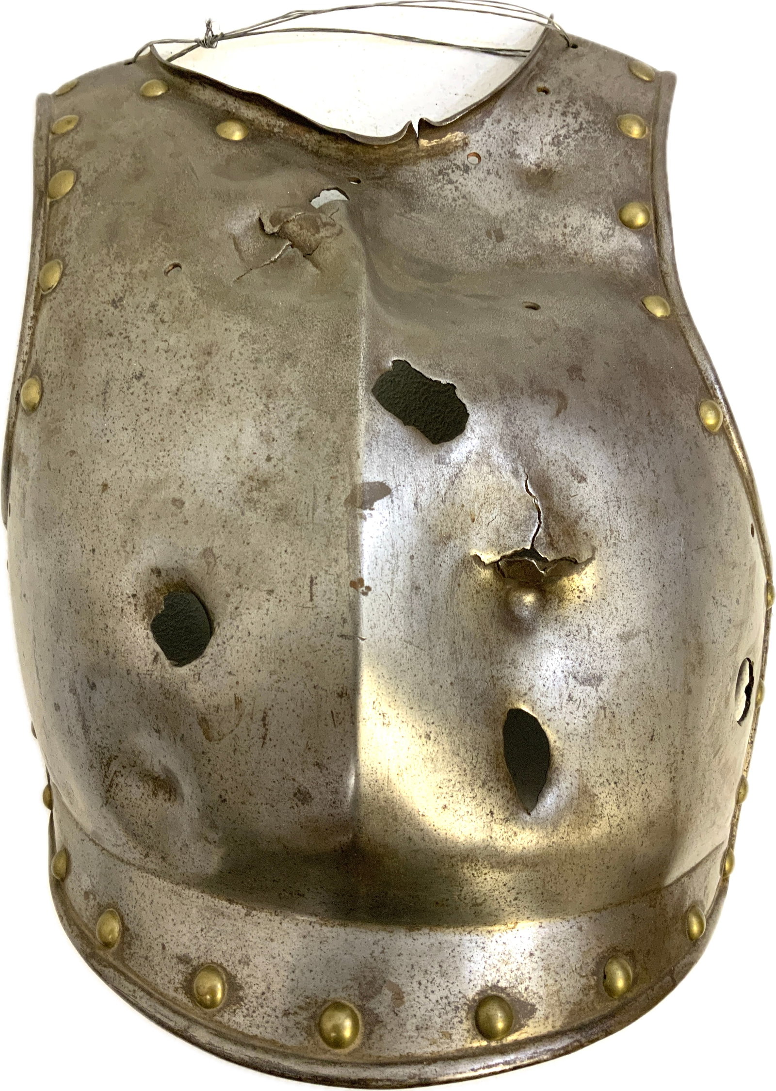 ANTIQUE NAPOLEONIC WARS ERA BATTLE DAMAGED ARMOR BREASTPLATE (1 of 12)